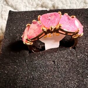 Bp Pink Gemstone Ring with Gold plating